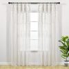 Boho Macrame Textured Cotton Window Curtain - White