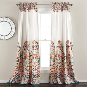 Clara Light Filtering Window Panel Set - Turquoise Tangerine