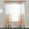 Clara Sheer Window Curtain Panel Set - Turquoise Tangerine