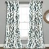 Devonia All Over Light Filtering Window Curtain Panel Set - White Green
