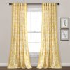 Emma Textured Jacobean Window Curtain Panel - Yellow