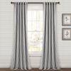 Farmhouse Vintage Stripe Recycled Cotton Blend Window Curtain Panel Set - Black
