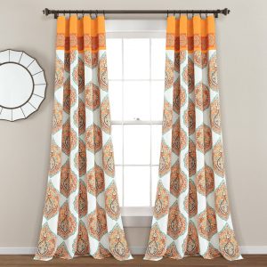 Harley Window Curtain Panel Set - Tangerine