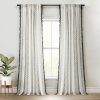 Hygge Boho Stripe Tassel Window Curtain Panel Set - Black Off-White