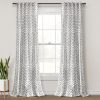 Hygge Modern Arrow Faux Linen Window Curtain Panel Set - Black White