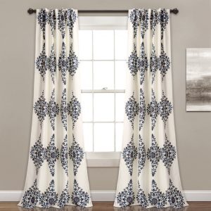 Keya Medallion Light Filtering Window Curtain Panel Set - Cream