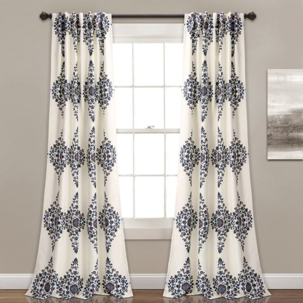 Keya Medallion Light Filtering Window Curtain Panel Set - Cream
