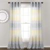 Medallion Ombre Window Curtain Panel Set - Yellow Gray