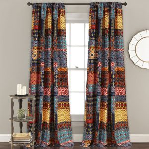 Misha Light Filtering Window Curtain Set - Multi