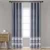 Nantucket Yarn Dyed Tassel Fringe Window Curtain Panel Set - Navy
