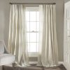 Rosalie Faux Linen Window Panel Set - Ivory