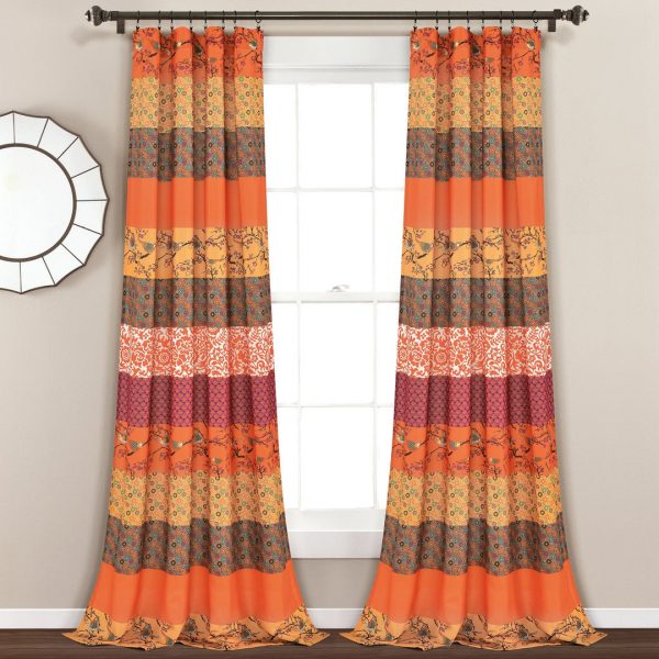 Royal Empire Window Curtain Panel Set - Tangerine
