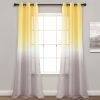 Umbre Fiesta Sheer Window Curtain Panel Set - Yellow Gray