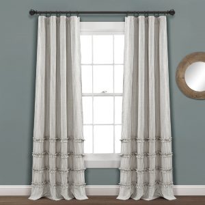 Vintage Stripe Yarn Dyed Window Curtain Panel Set - Gray